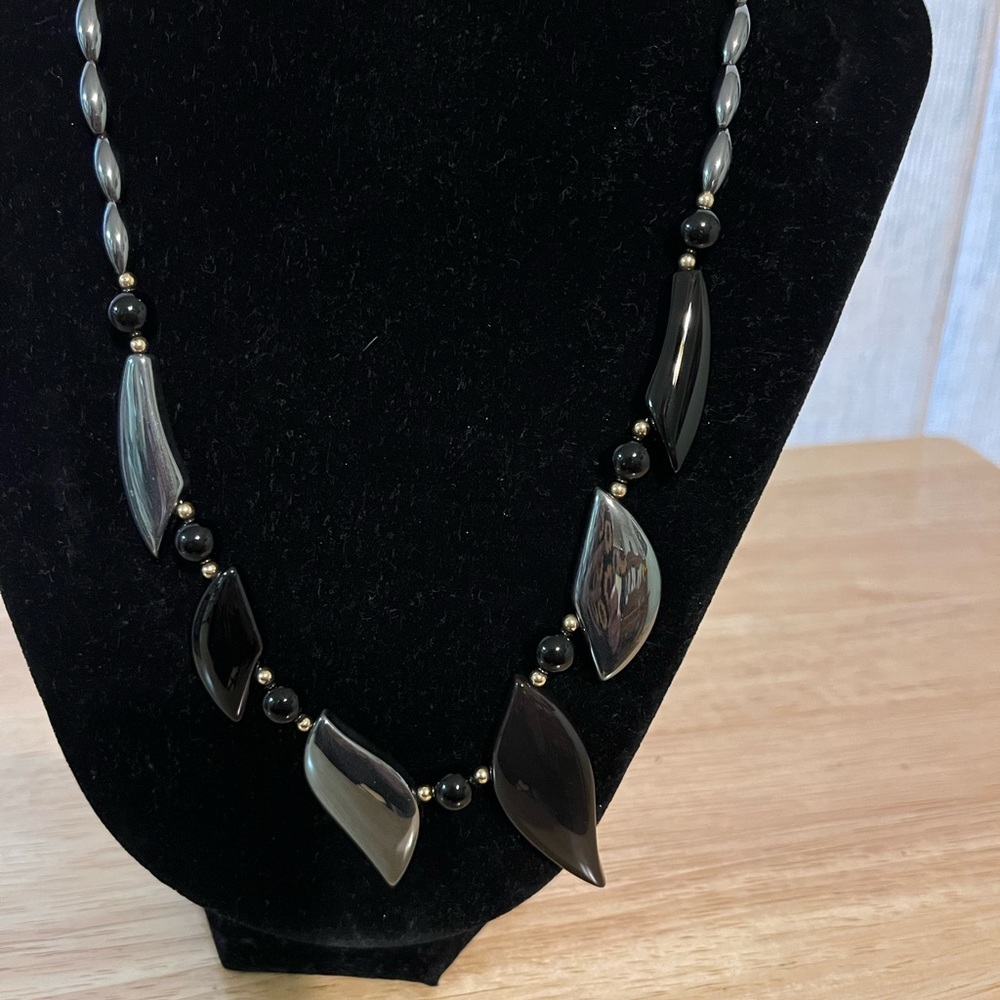 Beautiful artsy black and grey beaded necklace. Great condition. - Picture 2 of 5